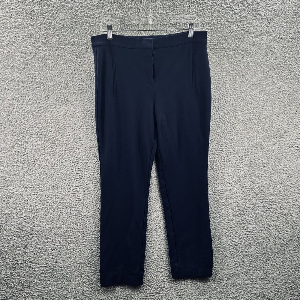 Chicos‎ Pants Womens 1.5 Medium Navy Blue Stretch Dress Slacks Comfort Career